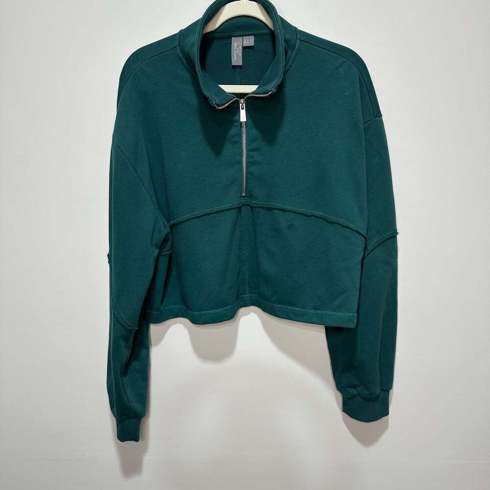 Sweaty Betty Revive Half Zip Lounge Crop Pullover Sweatshirt, Sz XL - Picture 2 of 8